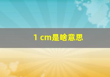 1 cm是啥意思